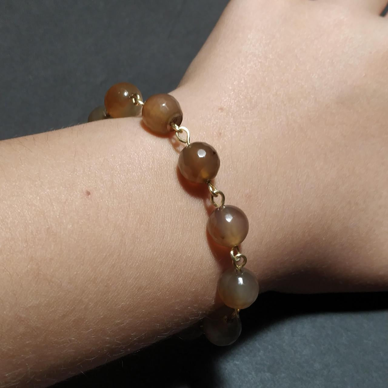 Brown Crystal & Gold Bracelet
