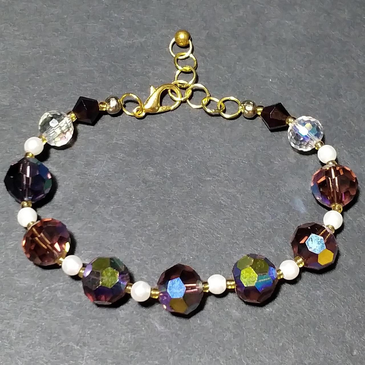 Purple, Pearl, & Gold Bracelet