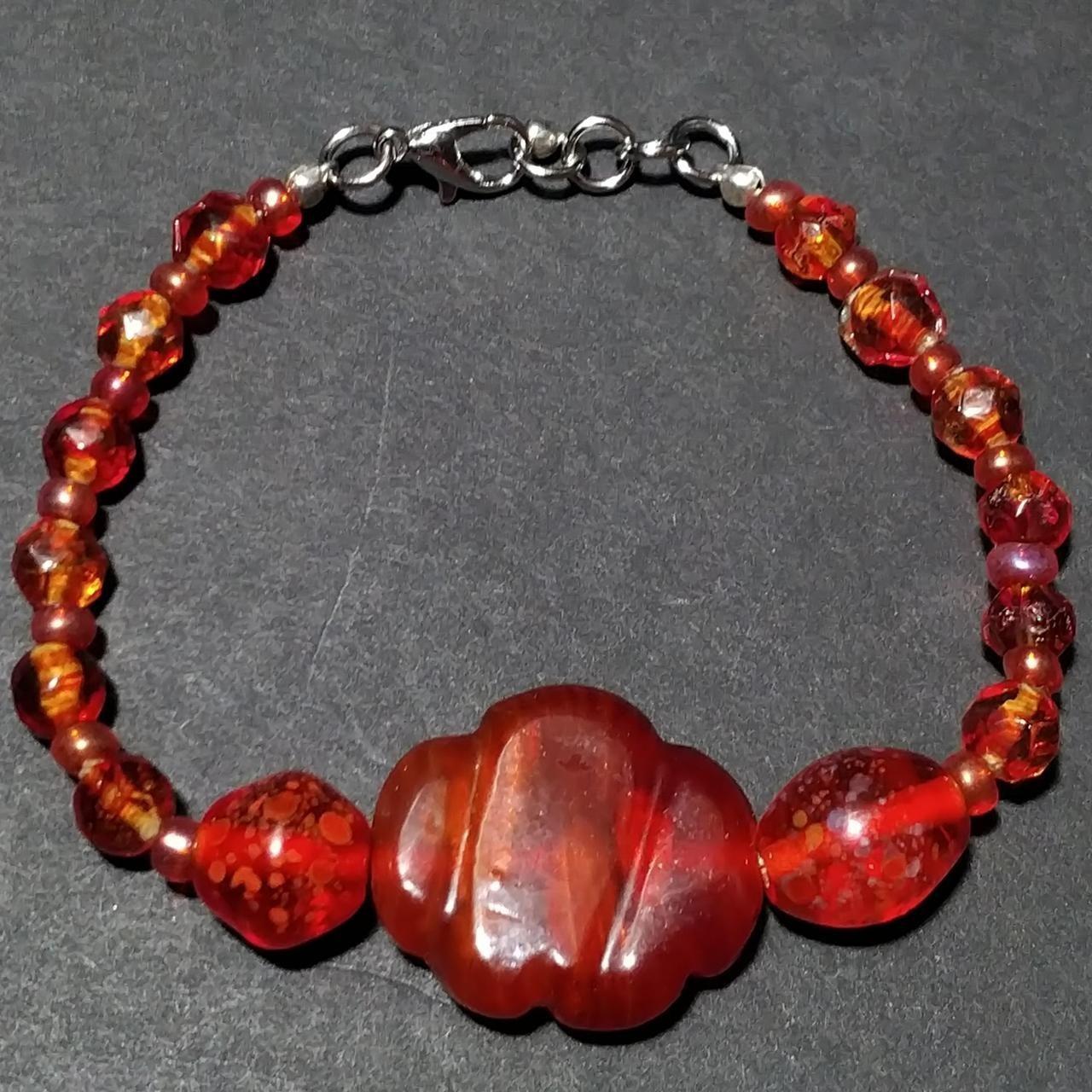 Red Beaded Sustainable Bracelet