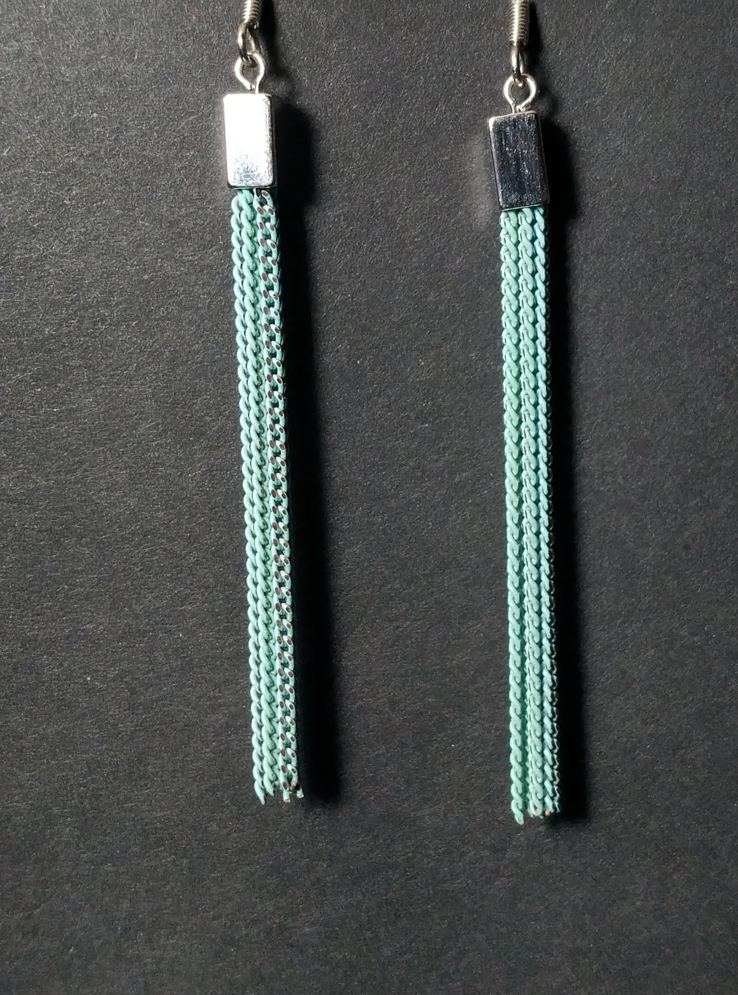 Blue Chain Dangle Earrings