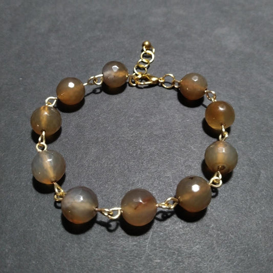 Brown Crystal & Gold Bracelet