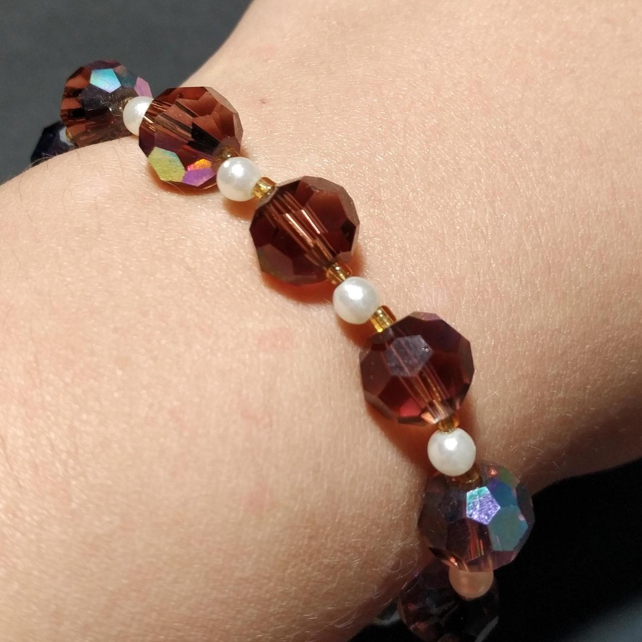 Purple, Pearl, & Gold Bracelet