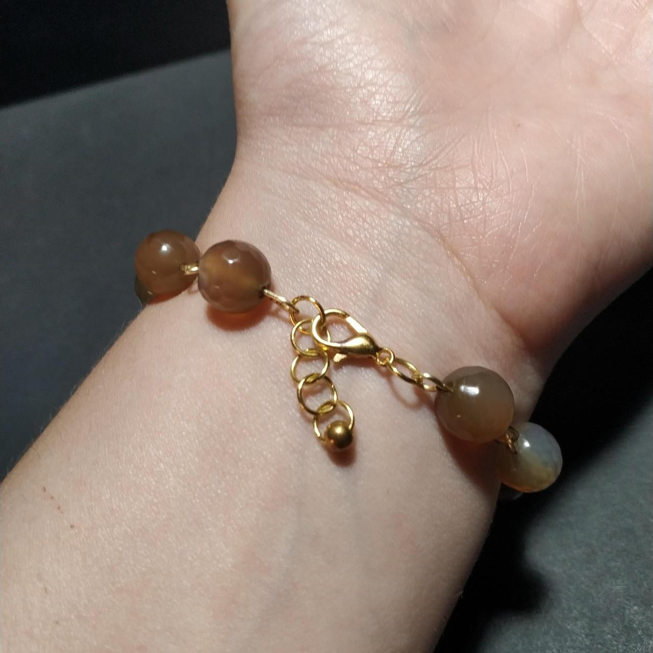 Brown Crystal & Gold Bracelet