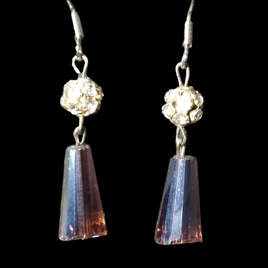 Purple Shining Dangle Beaded Earrings