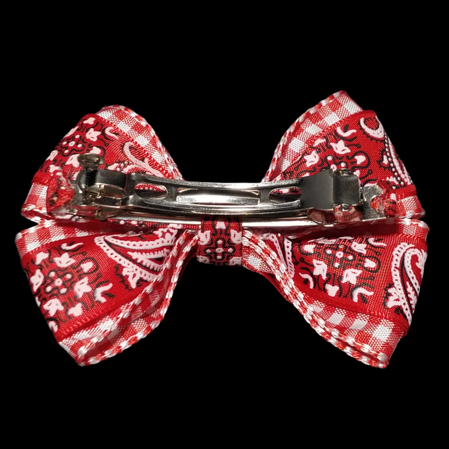 Gingham & Paisley Double Layer Bow