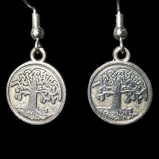 Silver Tree Charm Earrings