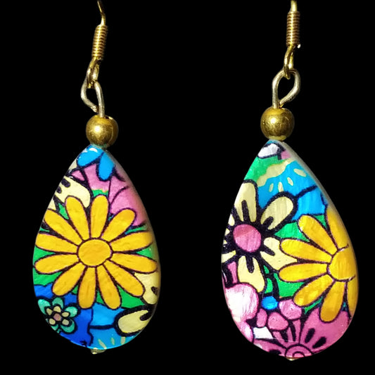 Shiny Flora Beaded Earrings