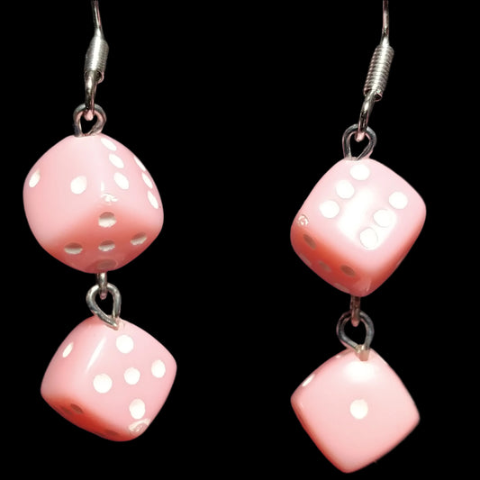 Dice Dangle Beaded Earrings