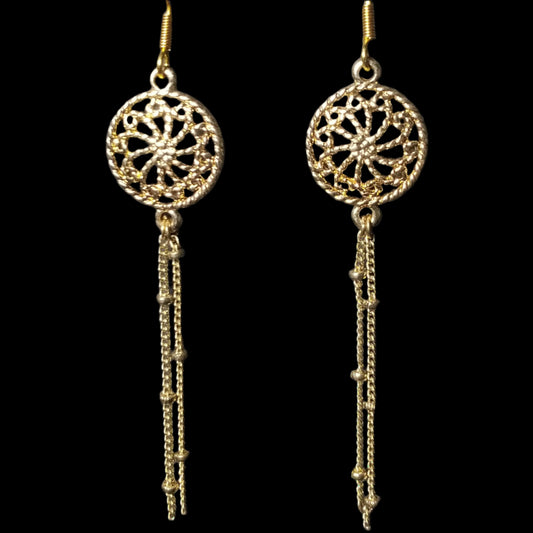 Gold Whimsical Dangle Earrings