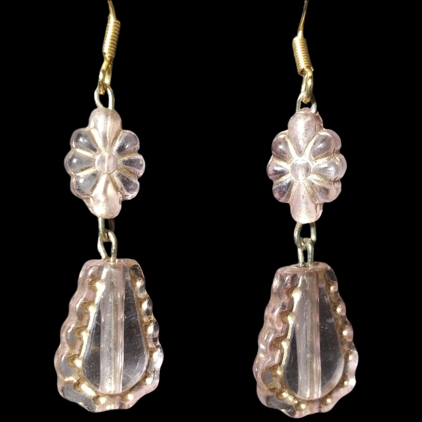 Pink Dangle Beaded Earrings